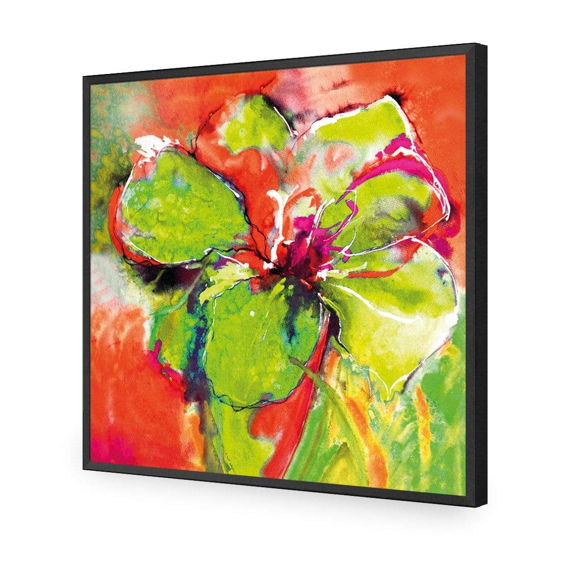 Abstract Hyacinth, Fluoro Green with Enhanced black, white and red