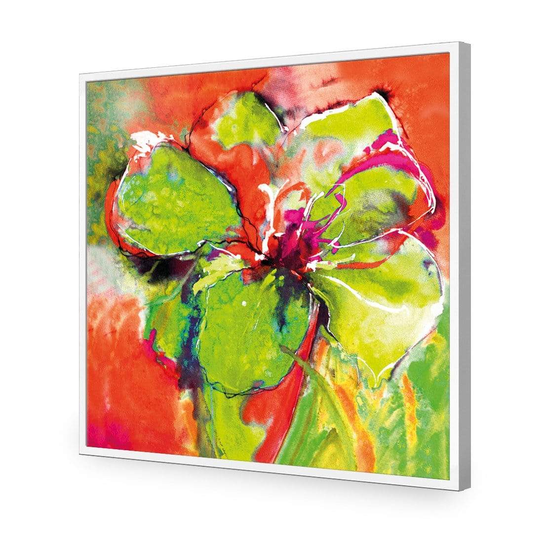 Abstract Hyacinth, Fluoro Green with Enhanced black, white and red