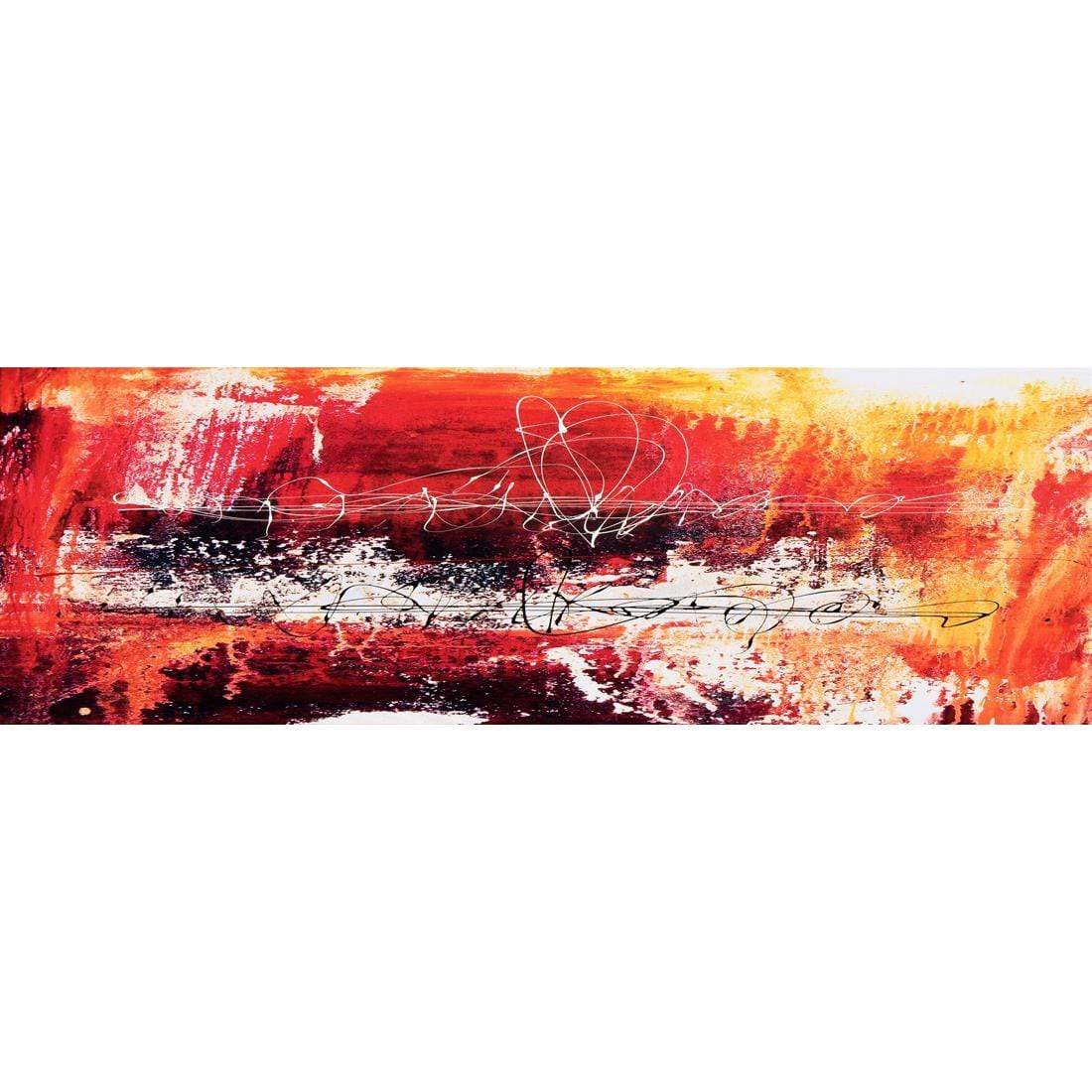 Fire, Red (Long) with Enhanced black, red and white Canvas Art