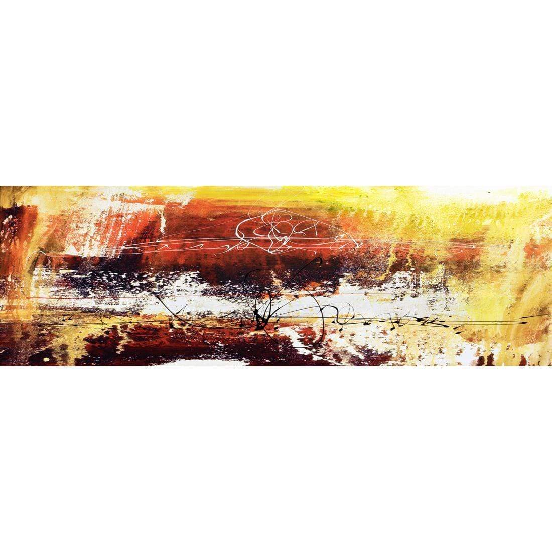 Fire, Brown (Long) with Enhanced black, red and white Canvas Art