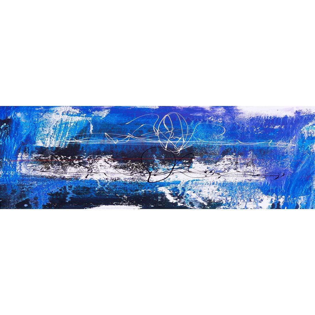 Fire, Blue (Long) with Enhanced black, red and white Canvas Art
